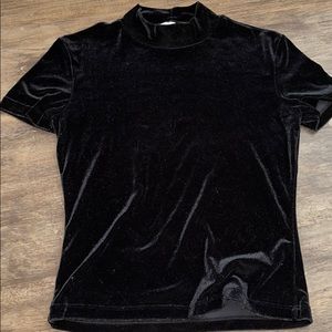 Black Velvet turtleneck crop top